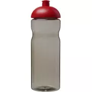 Bidon H2O Eco o pojemności 650 ml z wypukłym wieczkiem, szary, czerwony