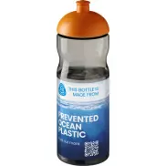 Bidon H2O Eco o pojemności 650 ml z wypukłym wieczkiem, szary, pomarańczowy