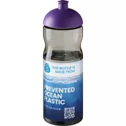 Bidon H2O Eco o pojemności 650 ml z wypukłym wieczkiem, szary, fioletowy