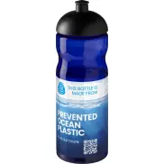 Bidon H2O Eco o pojemności 650 ml z wypukłym wieczkiem, niebieski, czarny