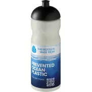 Bidon H2O Eco o pojemności 650 ml z wypukłym wieczkiem, biały, czarny