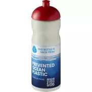 Bidon H2O Eco o pojemności 650 ml z wypukłym wieczkiem, biały, czerwony