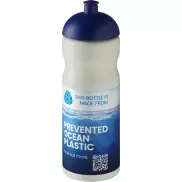 Bidon H2O Eco o pojemności 650 ml z wypukłym wieczkiem, biały, niebieski