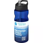 Bidon H2O Eco o pojemności 650 ml z wieczkiem z dzióbkiem, niebieski, czarny