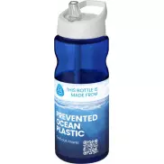 Bidon H2O Eco o pojemności 650 ml z wieczkiem z dzióbkiem, niebieski, biały