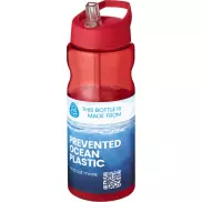 Bidon H2O Eco o pojemności 650 ml z wieczkiem z dzióbkiem, czerwony
