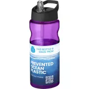 Bidon H2O Eco o pojemności 650 ml z wieczkiem z dzióbkiem, fioletowy, czarny