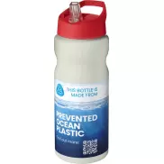 Bidon H2O Eco o pojemności 650 ml z wieczkiem z dzióbkiem, biały, czerwony