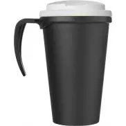 Americano® Grande 350 ml mug with spill-proof lid, czarny, biały
