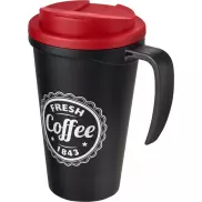 Americano® Grande 350 ml mug with spill-proof lid, czarny, czerwony