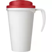 Americano® Grande 350 ml mug with spill-proof lid, biały, czerwony