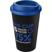 Kubek Americano Eco z recyklingu o pojemności 350 ml, czarny, niebieski