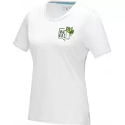 Damska koszulka organiczna Azurite z krótkim rękawem z certyfikatem GOTS, s, biały