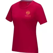 Damska koszulka organiczna Azurite z krótkim rękawem z certyfikatem GOTS, l, czerwony