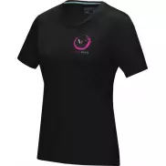 Damska koszulka organiczna Azurite z krótkim rękawem z certyfikatem GOTS, s, czarny