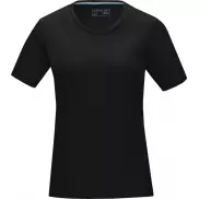 Damska koszulka organiczna Azurite z krótkim rękawem z certyfikatem GOTS, l, czarny