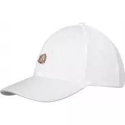 6-panelowa bawełniana czapka Drake z daszkiem typu trucker cap, biały