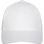 6-panelowa bawełniana czapka Drake z daszkiem typu trucker cap, biały