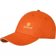 6-panelowa czapka baseballowa Darton, pomarańczowy