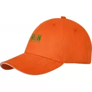 6-panelowa czapka baseballowa Darton, pomarańczowy