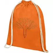 Plecak Oregon wykonany z bawełny o gramaturze 140 g/m² ze sznurkiem ściągającym, pomarańczowy