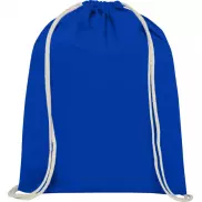 Plecak Oregon wykonany z bawełny o gramaturze 140 g/m² ze sznurkiem ściągającym, niebieski
