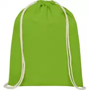 Plecak Oregon wykonany z bawełny o gramaturze 140 g/m² ze sznurkiem ściągającym, zielony