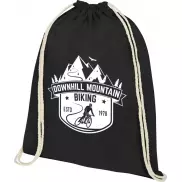 Plecak Oregon wykonany z bawełny o gramaturze 140 g/m² ze sznurkiem ściągającym, czarny