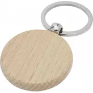 Okrągły brelok do kluczy Giovanni z drewna bukowego, piasek pustyni
