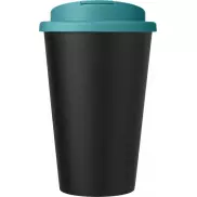 Kubek Americano® Eco z recyklingu o pojemności 350 ml z pokrywą odporną na zalanie, niebieski, czarny
