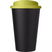 Kubek Americano® Eco z recyklingu o pojemności 350 ml z pokrywą odporną na zalanie, zielony, czarny