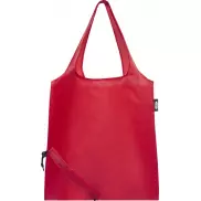Sabia składana torba z długimi uchwytami z tworzywa RPET, czerwony