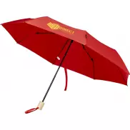 Składany wiatroodporny parasol 51 cm z PET z recyklingu Birgit, czerwony