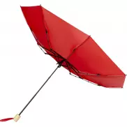 Składany wiatroodporny parasol 51 cm z PET z recyklingu Birgit, czerwony