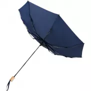 Składany wiatroodporny parasol 51 cm z PET z recyklingu Birgit, niebieski