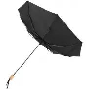 Składany wiatroodporny parasol 51 cm z PET z recyklingu Birgit, czarny
