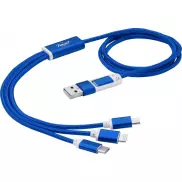 Kabel do ładowania 5 w 1 z podwójnym wejściem Versatile, niebieski