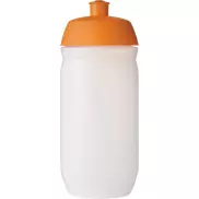 Bidon HydroFlex™ Clear o pojemności 500 ml, pomarańczowy, biały