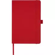 Notatnik w formacie A5 z papieru z recyklingu z okładką z plastiku z recyklingu Honua, czerwony