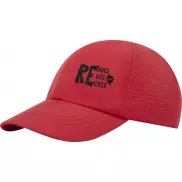 Mica 6 panelowa czapka GRS z recyklingu o młodzieżowym kroju, czerwony
