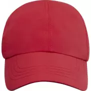 Mica 6 panelowa czapka GRS z recyklingu o młodzieżowym kroju, czerwony