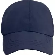 Mica 6 panelowa czapka GRS z recyklingu o młodzieżowym kroju, niebieski