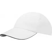 Morion dwukolorowa 6 panelowa czapka GRS z recyklingu o młodzieżowym kroju, biały