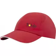 Morion dwukolorowa 6 panelowa czapka GRS z recyklingu o młodzieżowym kroju, czerwony