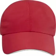 Morion dwukolorowa 6 panelowa czapka GRS z recyklingu o młodzieżowym kroju, czerwony