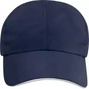 Morion dwukolorowa 6 panelowa czapka GRS z recyklingu o młodzieżowym kroju, niebieski