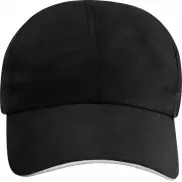 Morion dwukolorowa 6 panelowa czapka GRS z recyklingu o młodzieżowym kroju, czarny
