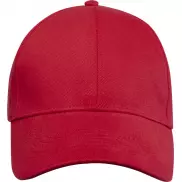 Trona 6 panelowa czapka GRS z recyklingu, czerwony