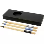 Kerf 3-częściowy zestaw bambusowych długopisów, czarny, piasek pustyni
