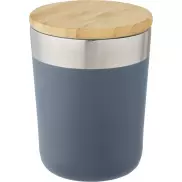 Lagan Miedziany kubek ze stali nierdzewnej o pojemności 300 ml, izolowany próżniowo, z bambusową pokrywką, niebieski
